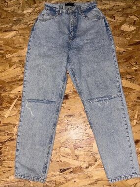 ASOS Light Wash Straight Leg Jeans with Knee Slits